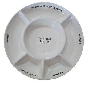 White Ceramic Taco Serving Platter